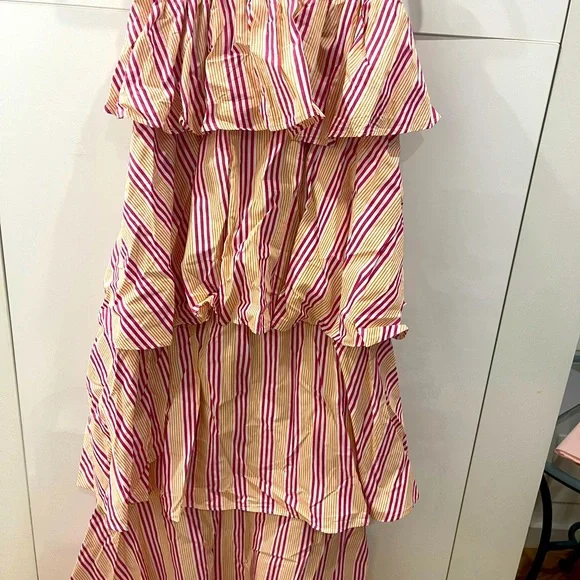 Women’s MDS stripes maxi skirt in pink and orange - Picture 2 of 2